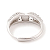 925 Sterling Silver Micro Pave Cubic Zirconia Adjustable Ring Settings STER-B003-13P-3
