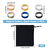 18Pcs 6 Colors 201 Stainless Steel Grooved Finger Ring Settings STAS-UN0048-52-3