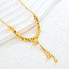 Fashion Minimalist Brass Round Ball Women's Tassel Pendant Necklaces UE3505-2