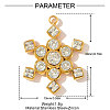 304 Stainless Steel with Cubic Zirconia Pendants STAS-OY002-97G-2