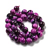 Faceted Natural Fire Crackle Agate Beads Strands G-F447-12mm-N18-3
