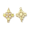 Brass Pave Cubic Zirconia Connector Charms KK-G462-45KCG-06-1