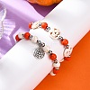 2Pcs Glass & Synthetic Turquoise Beads Stretch Bracelets BJEW-JB12483-04-1