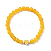 Natural Malaysia Jade Round Beaded Stretch Bracelets BJEW-JB09881-02-1