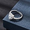 Brass Micro Pave Clear Cubic Zirconia Cuff Open Rings CU-CBA5C10-01P-1