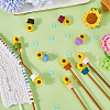 SUNNYCLUE Sunflower Silicone Knitting Needle Point Protectors DIY-SC0024-02-4