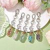 Glass Wishing Bottle with Gemstone Chip inside Pendant Decorations HJEW-JM01991-5