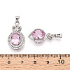 Brass Micro Pave Cubic Zirconia Pendants KK-T072-55P-3