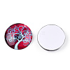 Half Round/Dome Tree Pattern Glass Flatback Cabochons for DIY Projects GGLA-Q037-25mm-M28-04-2