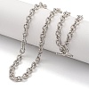 Twist Oval Brass Cable Chain Necklaces for Women NJEW-G084-05P-1