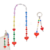 2Pcs Alloy Bag Extender Chains and Pendant Decorations HJEW-PH02400-1