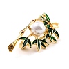 Bamboo Alloy Brooch with Resin Pearl JEWB-O009-12-3