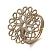 Adjustable Brass Filigree Ring Components KK-G233-M04-4