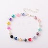 Trendy Glass Pearl Anklets AJEW-AN00035-07-2