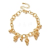 Brass Cable Chain Charm Bracelets BJEW-L696-005G-1