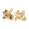 Brass Pave Colorful Cubic Zirconia Pendants KK-A304-04G-3