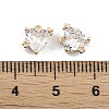 Brass Micro Pave Clear Cubic Zirconia Pendants KK-K351-45B-G-3