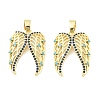 Wings Brass Micro Pave Cubic Zirconia Pendants KK-M325-11G-1