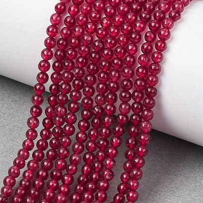 Natural White Jade Round Bead Strands G-A130-3mm-F01-1