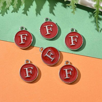 Platinum Plated Alloy Enamel Charms ENAM-S118-03F-P-1