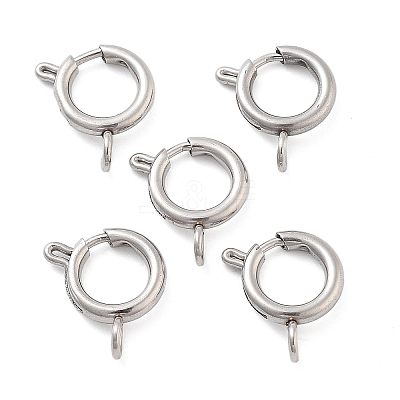 Non-Tarnish 304 Stainless Steel Spring Ring Clasps STAS-E104-09E-P-1