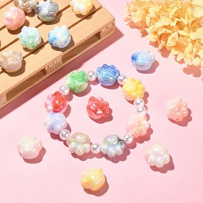 100Pcs UV Plating Acrylic Beads PACR-CJ0001-20-1