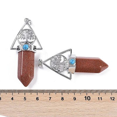 Synthetic Goldstone Faceted Pointed Bullet Big Pendants G-H076-02P-012-1