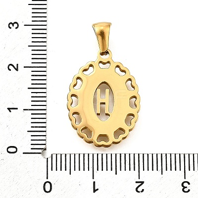 Golden 304 Stainless Steel Pendants STAS-K300-02G-H-1