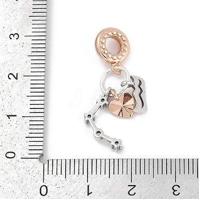 Brass Pendants with Cubic Zirconia European Beads LS-KK-Q015-01A-1