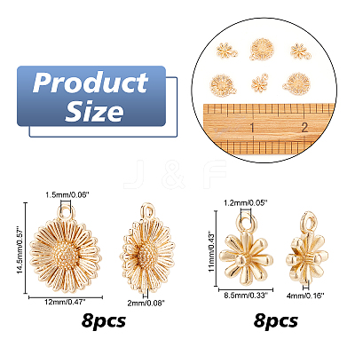 16Pcs 2 Style Brass Charms KK-AR0002-43-1