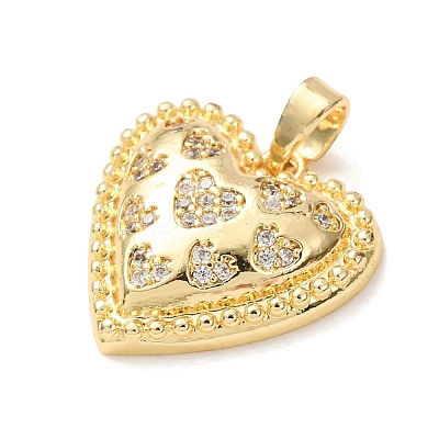 Valentine's Day Brass Micro Pave Cubic Zirconia Pendants CU-H001-02J-G-1