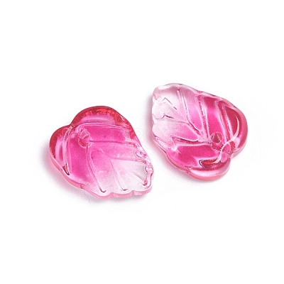 Two-Tone Transparent Glass Charms GLAA-H016-15W-1