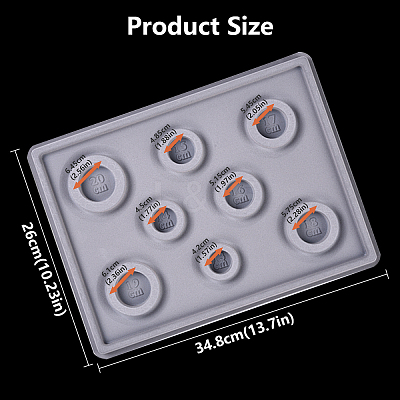 8 Sizes Flocked Plastic Rectangle Bracelet Design Board TOOL-YW0001-25-1