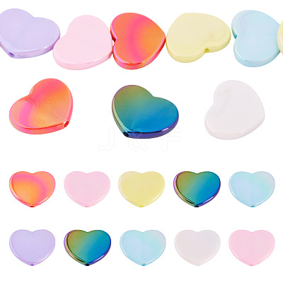 10Pcs UV Plating Opaque Acrylic Beads OACR-TA0001-11-1