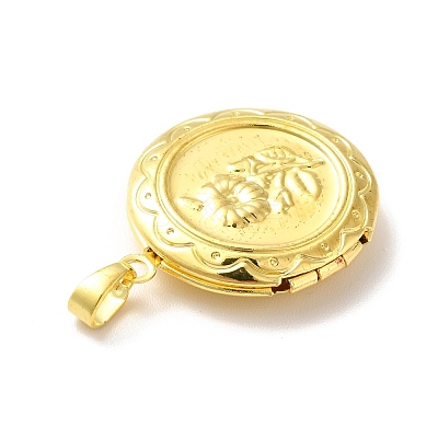 Rack Plating Brass Locket Pendants KK-I688-01G-1