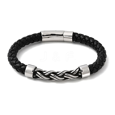 Braided Microfiber Leather Cord Bracelets BJEW-A092-01A-AS-1