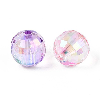 UV Plating Transparent Acrylic Beads TACR-N020-03-1