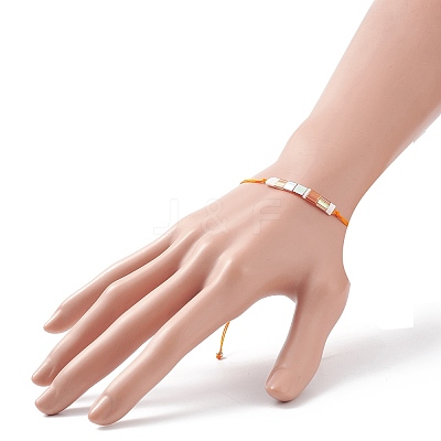 Glass Seed Link Bracelet BJEW-JB08894-04-1