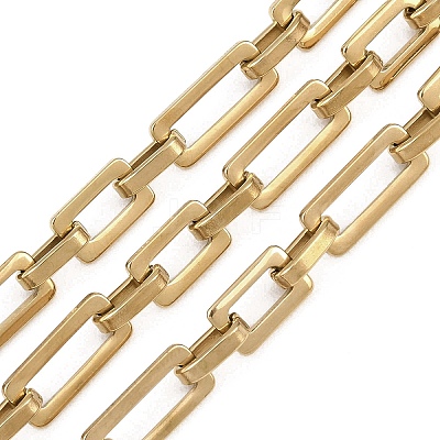 201 Stainless Steel Rectangle Link Chains Chains CHS-F024-06G-1