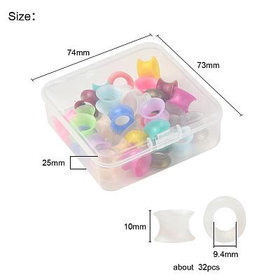 32Pcs 16 Colors Silicone Thin Ear Gauges Flesh Tunnels Plugs FIND-YW0001-16C-1