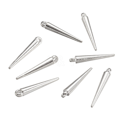 Tibetan Style Alloy Spike Pendants TIBEP-A16461-S-NR-1