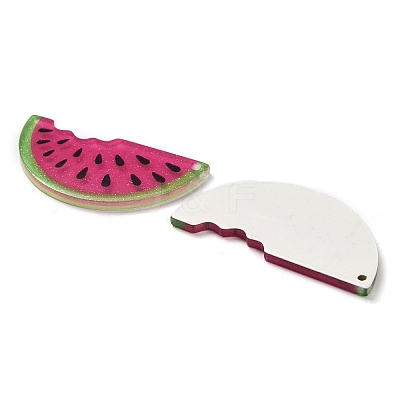 Opaque Printed Acrylic Pendants OACR-I020-02B-1