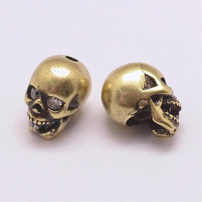 Brass Micro Pave Grade AAA Cubic Zirconia Beads ZIRC-G093-37AB-NR-1