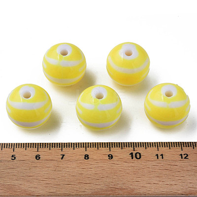 Opaque Striped Acrylic Beads MACR-S373-27B-06-1