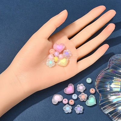 240Pcs 3 Style Transparent Acrylic Beads FACR-YW0001-04-1