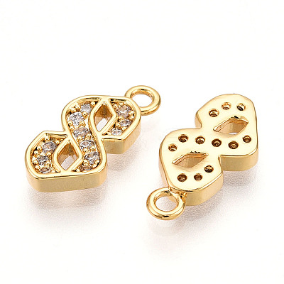 Brass Micro Pave Cubic Zirconia Charms KK-N261-104I-G-1