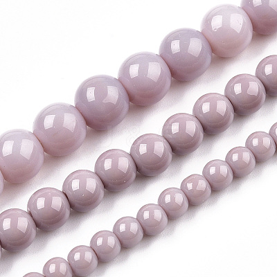 Opaque Solid Color Glass Beads Strands LS-GLAA-T032-P6mm-07-1
