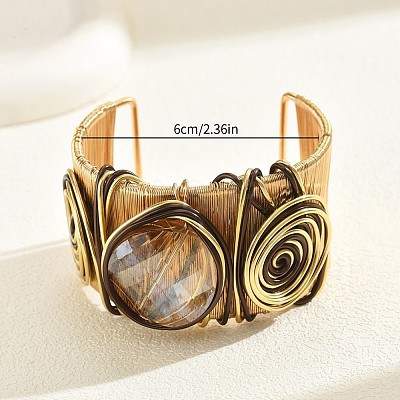Flat Round Zinc Alloy &  Cuff Bangles FS-WG8CC9C-01-1