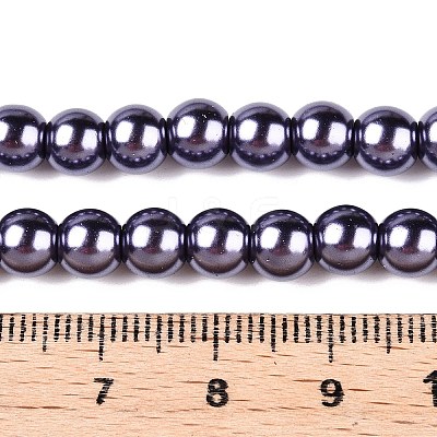 Baking Paint Pearlized Glass Pearl Round Bead Strands X-HY-Q330-8mm-73-1