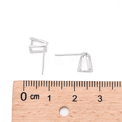 Anti-Tarnish Rhodium Plated 925 Sterling Silver Stud Earring Findings STER-F048-28P-1